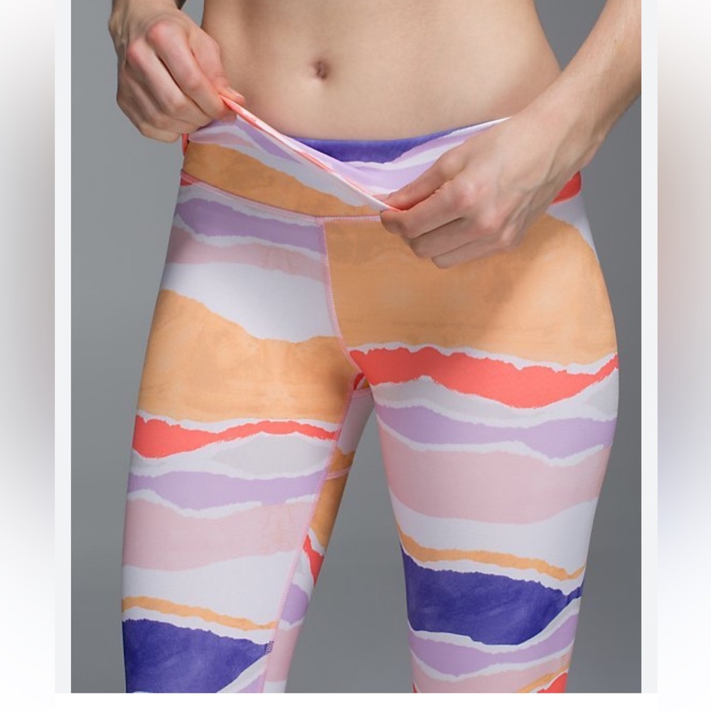 Lululemon Athletica Orange and Purple Leggings for Active Wear